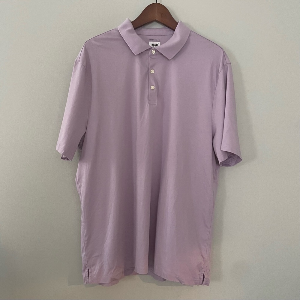 Men's Lavender Polo Shirt Liquid Soft Cotton Modern Fit Short Sleeve Men’s XXL